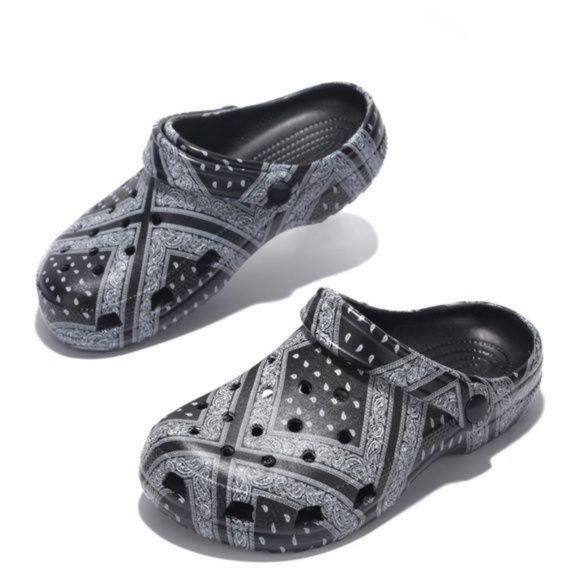 Shoes Bandana Print Lightweight Crocs In Black Poshmark